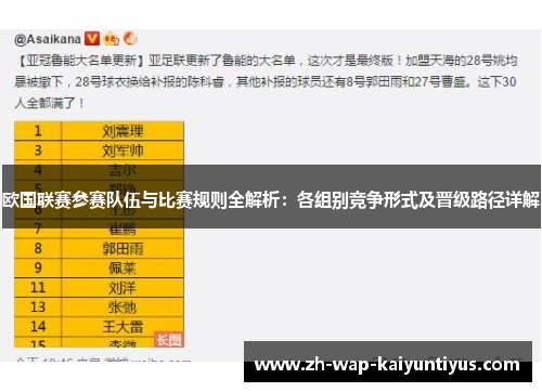 欧国联赛参赛队伍与比赛规则全解析：各组别竞争形式及晋级路径详解